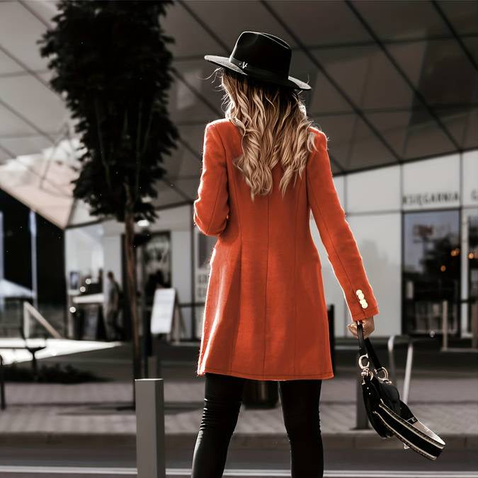 Damen - Taillierter Wintermantel - Strapazierfähigem Material - Zweireiher für stilvolle Wärme - Modischer Wintermantel