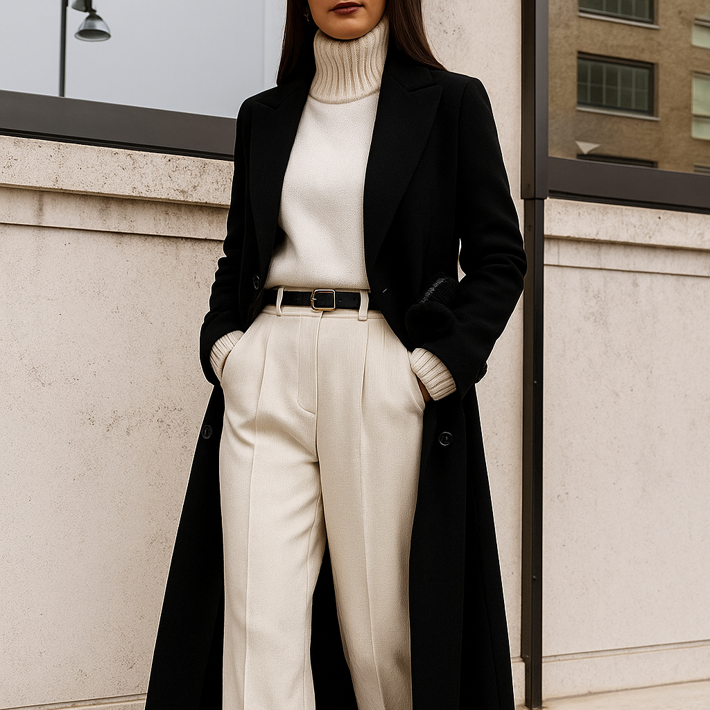 Damen - Langer Mantel - Hochwertige Wintermode - Klassischen Design - Eleganz und Stil für kalte Tage