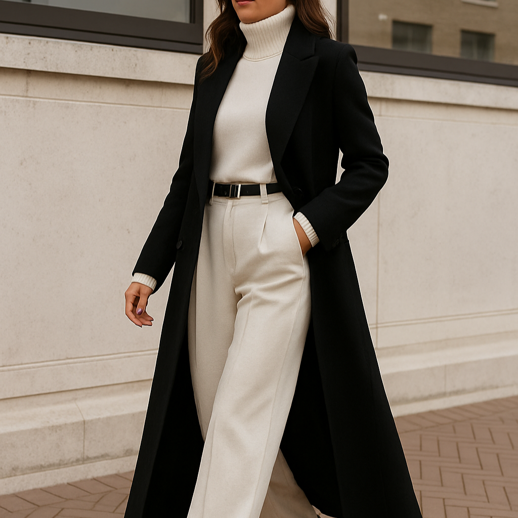 Damen - Langer Mantel - Hochwertige Wintermode - Klassischen Design - Eleganz und Stil für kalte Tage