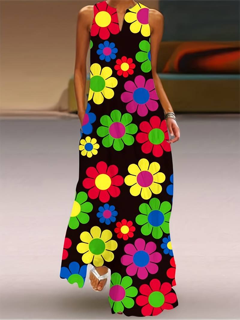 Grace - Kleid mit V-Ausschnitt und Blumendesign