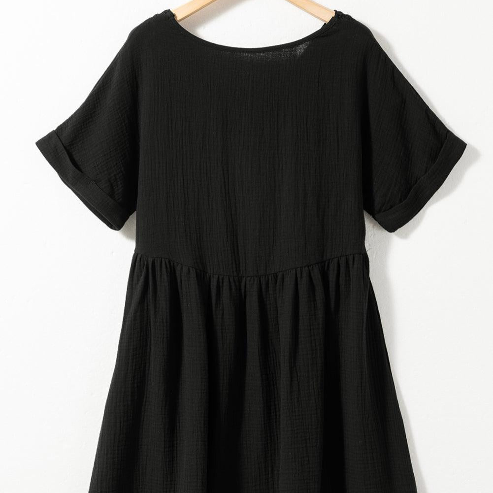Damen - Elegantes Minikleid - Hochwertige Stoffe - V-Ausschnitt und Spitzenbesatz - Stilvolles Outfit für jeden Anlass