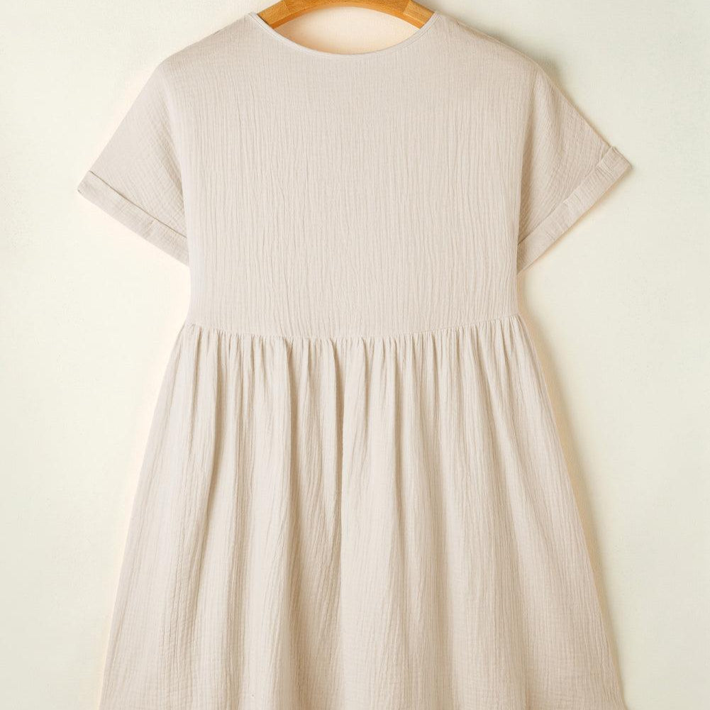 Damen - Elegantes Minikleid - Hochwertige Stoffe - V-Ausschnitt und Spitzenbesatz - Stilvolles Outfit für jeden Anlass