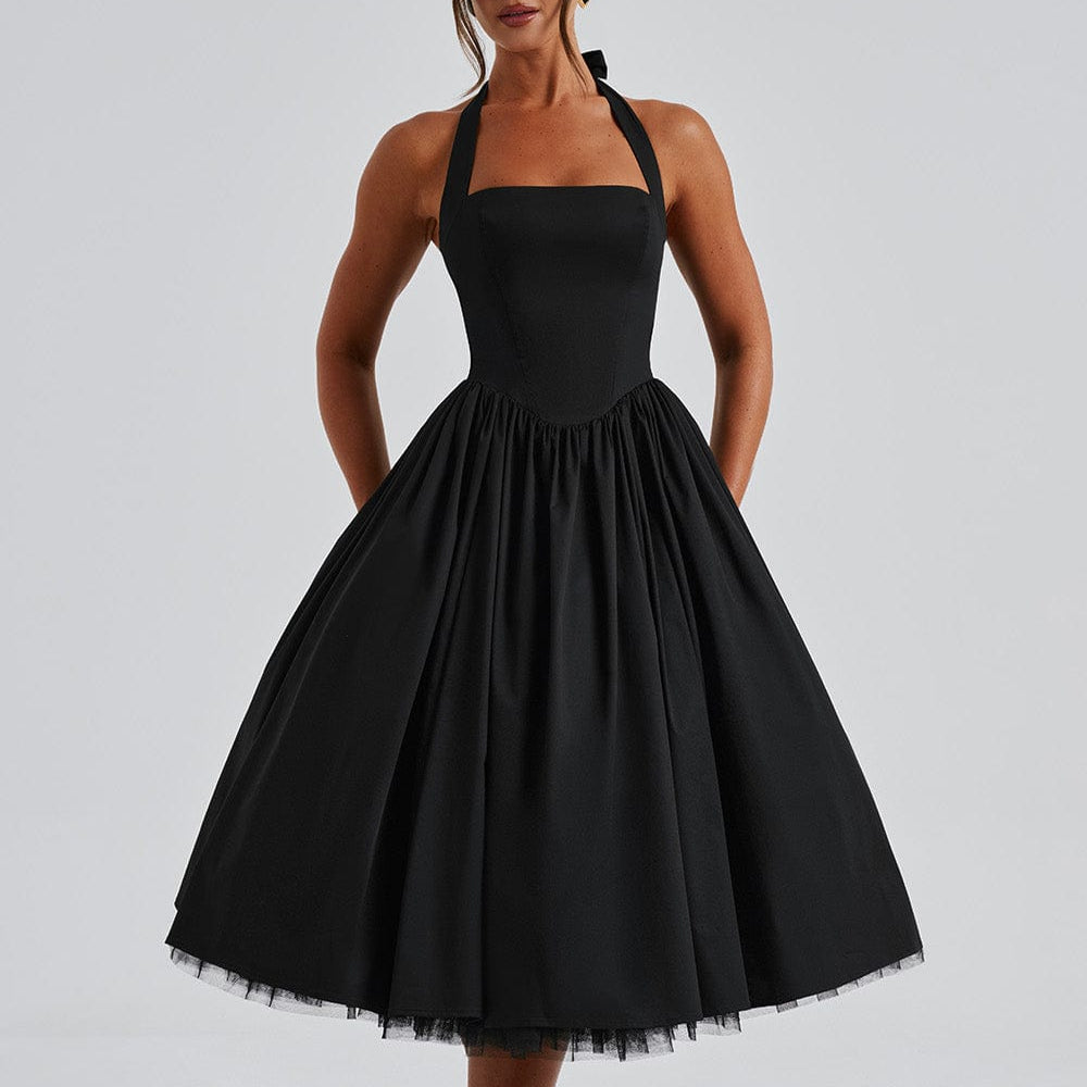 Damen - Ärmelloses Midikleid - Polyester-Mischung - Strukturierte Passform & Ausgestellter Rock für stilvolle Anlässe