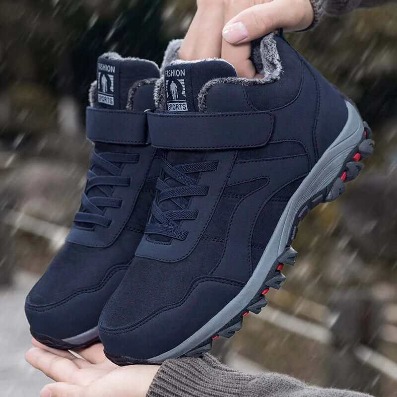 Damen - Pelzgefütterte Stiefeletten - Gebürstetem Material - Rutschfest - Warm und Bequem für den Winter