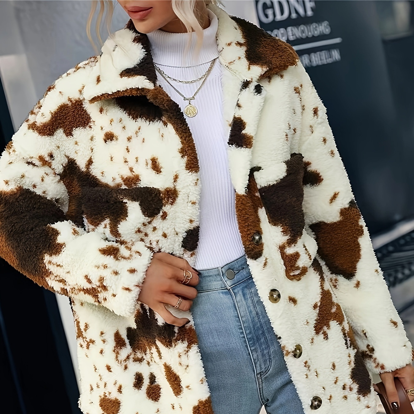 Damen - Plüsch Fleece Overshirt Mantel - Lockere Passform - Bequemer und stilvoller Look für jeden Tag