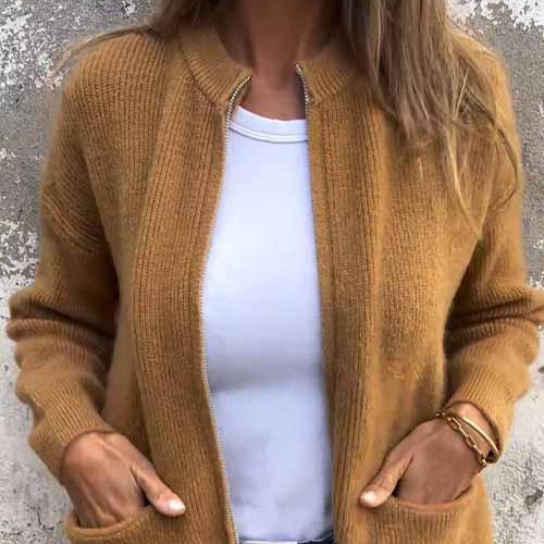 Damen - Strickjacke mit offener Vorderseite - Entspannter Schnitt - Elegante Freizeitmode