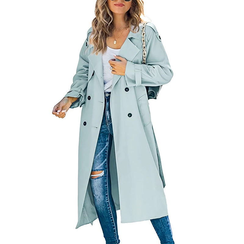 Damen - Trenchcoat - Langer Gürtel-Stil - Eleganter und zeitloser Look für jeden Anlass