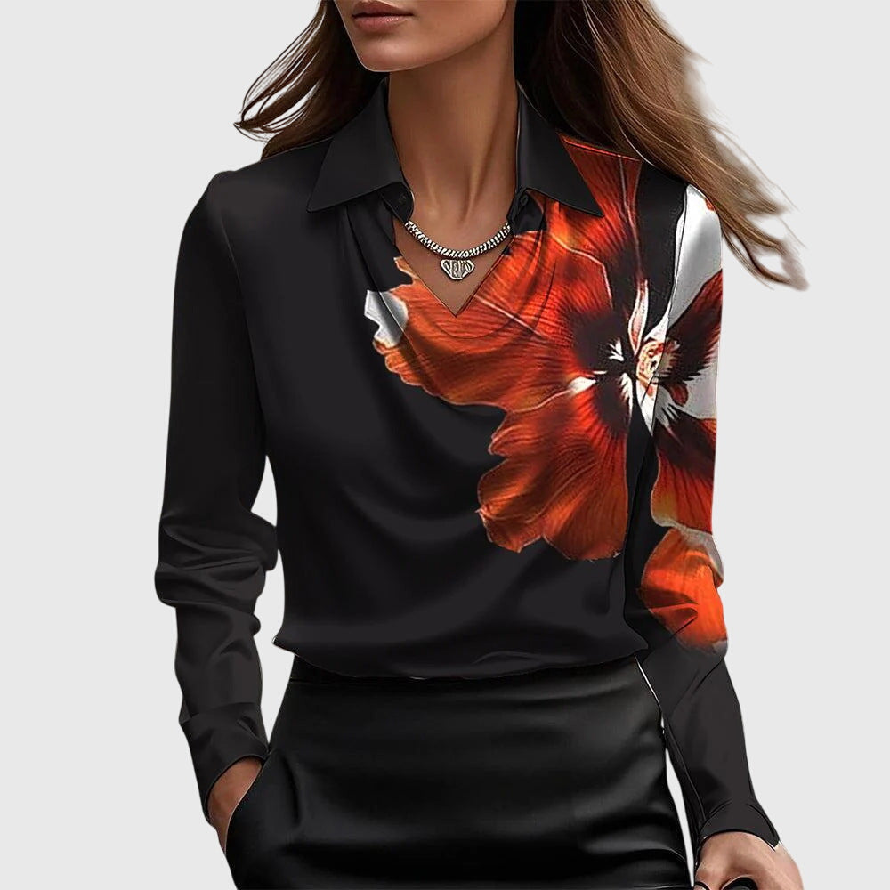 Damen - Elegante Bluse - Leichtes Stoff - Fließendes Design - Stylisches Top für jeden Tag