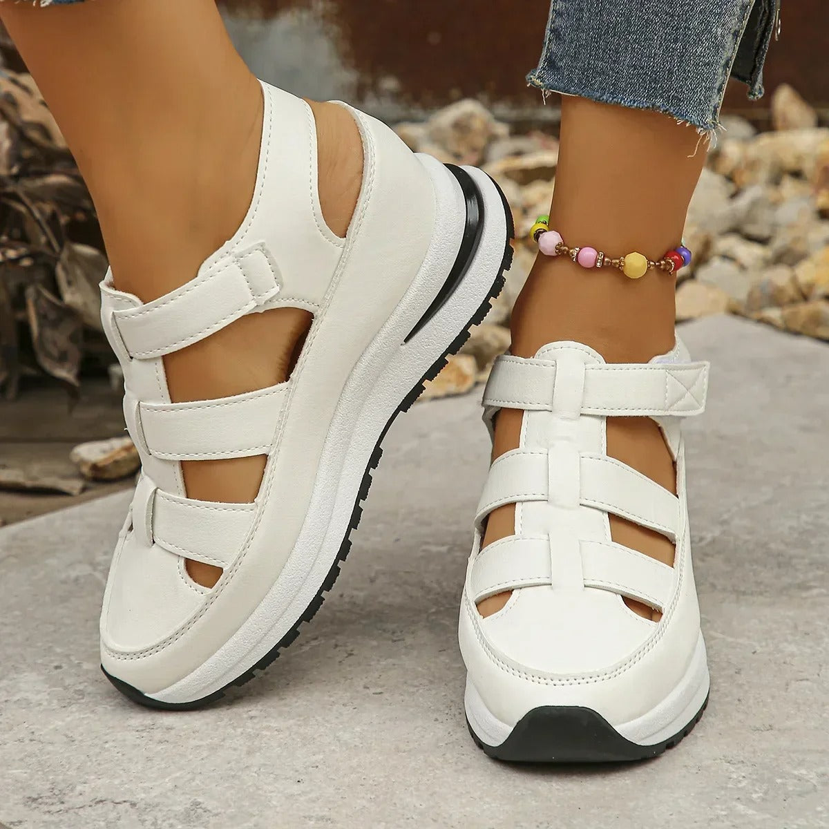 Damen - Komfort Sandalen - Synthetische materialien - Stylisch und langlebig - Ideal für den täglichen Gebrauch