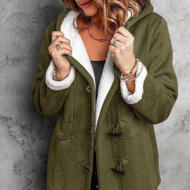 Damen - Jacke - Fleece - Leichtes Design - Winter Style mit Kapuze