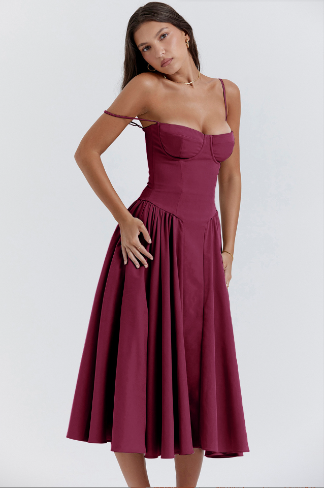 Jutte - Ärmelloses Damen-Midikleid
