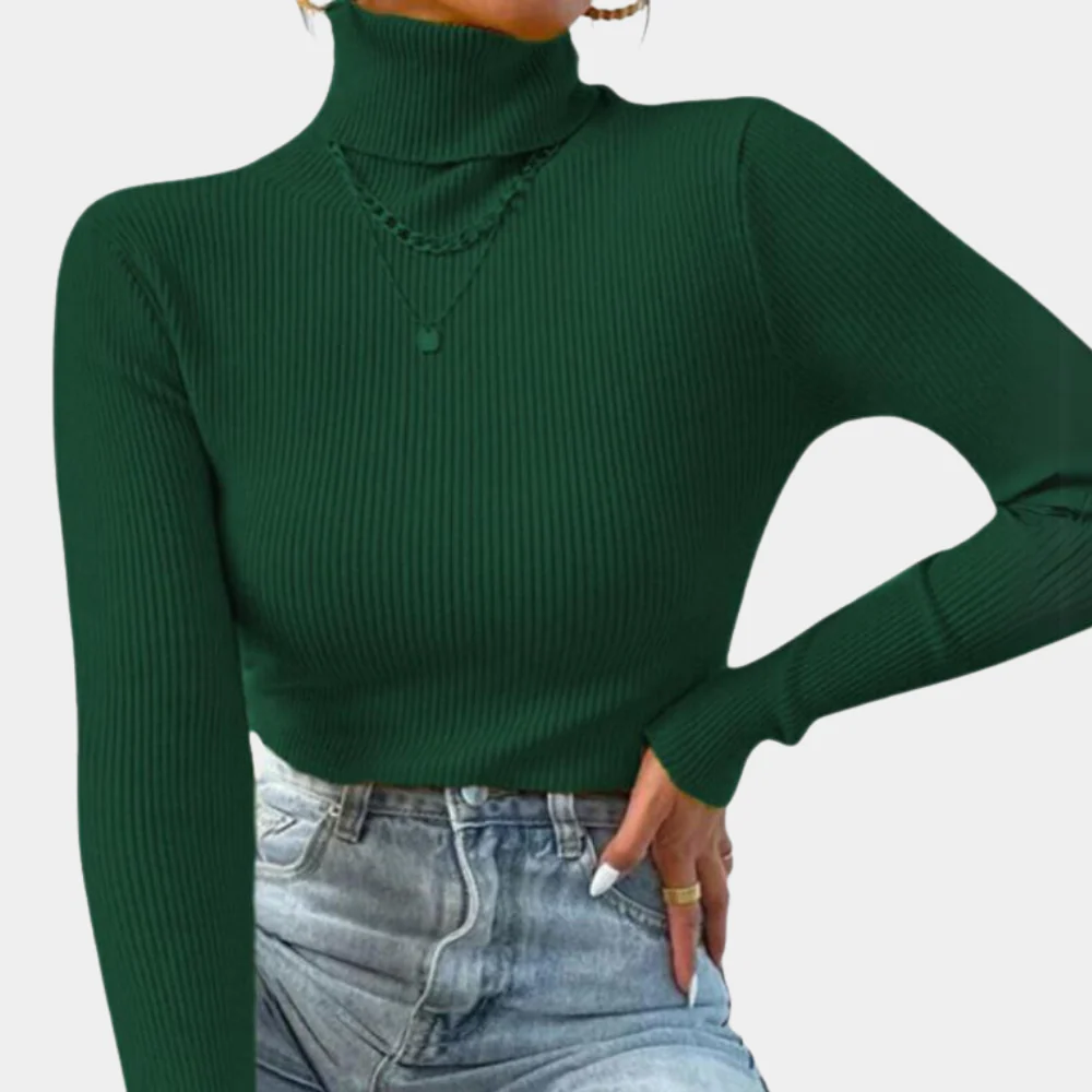 Damen - Rollkragenpullover - Gerippter - Bequemer Strickpullover für jede Gelegenheit