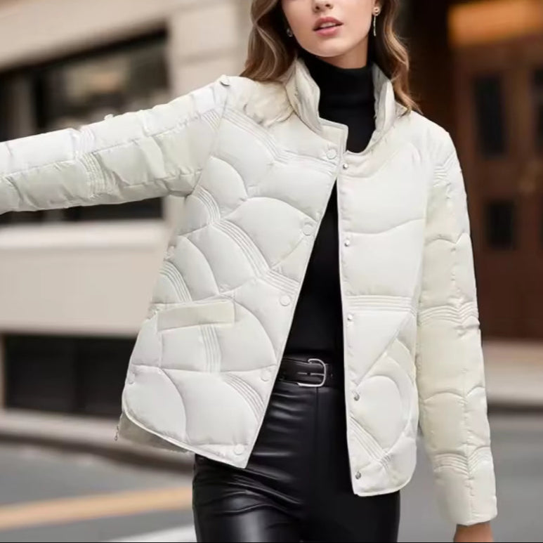 Damen - Hüftlanger Daunenmantel - Leicht Gepolstert - Ideal für kalte Tage - Modischer Winterlook