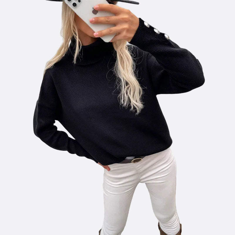 Damen - Gerippter Rollkragenpullover - Rippenstrick - Übergröße - Moderner Stil für Komfort und Eleganz