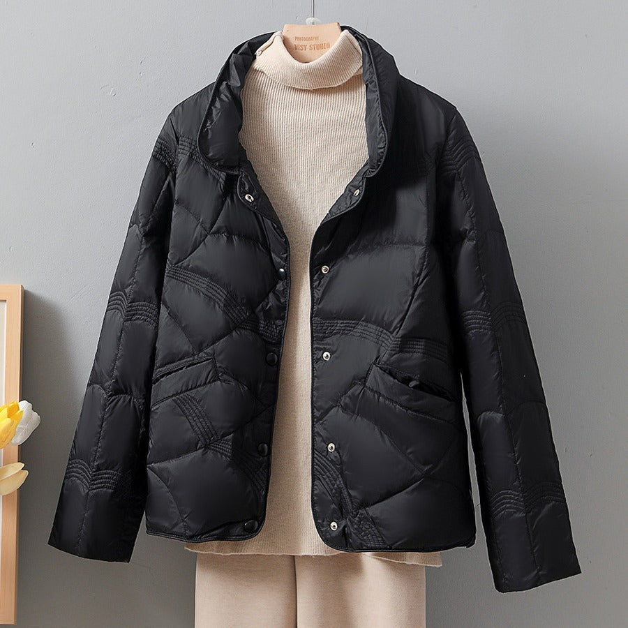 Damen - Hüftlanger Daunenmantel - Leicht Gepolstert - Ideal für kalte Tage - Modischer Winterlook