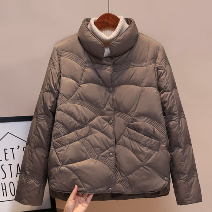 Damen - Hüftlanger Daunenmantel - Leicht Gepolstert - Ideal für kalte Tage - Modischer Winterlook