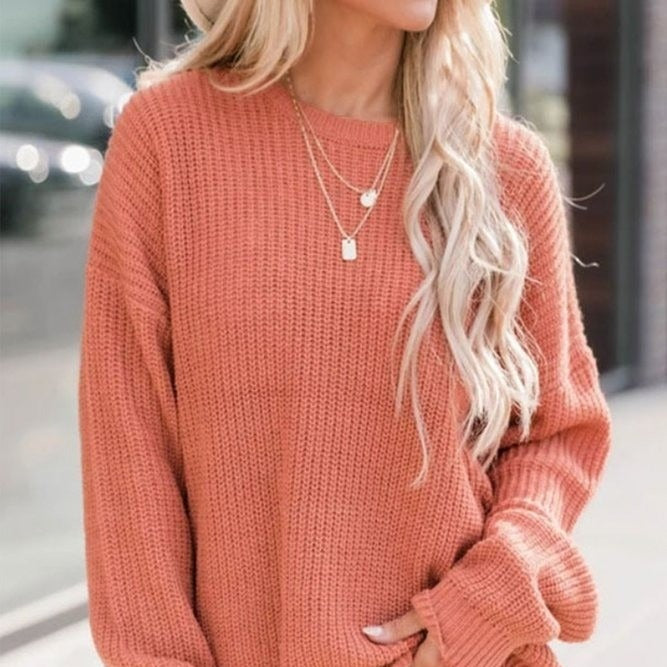 Damen - Pullover mit Rippenstrick - Acrylfasermischung - Lockere Passform - Vielseitiger Stil für jede Gelegenheit