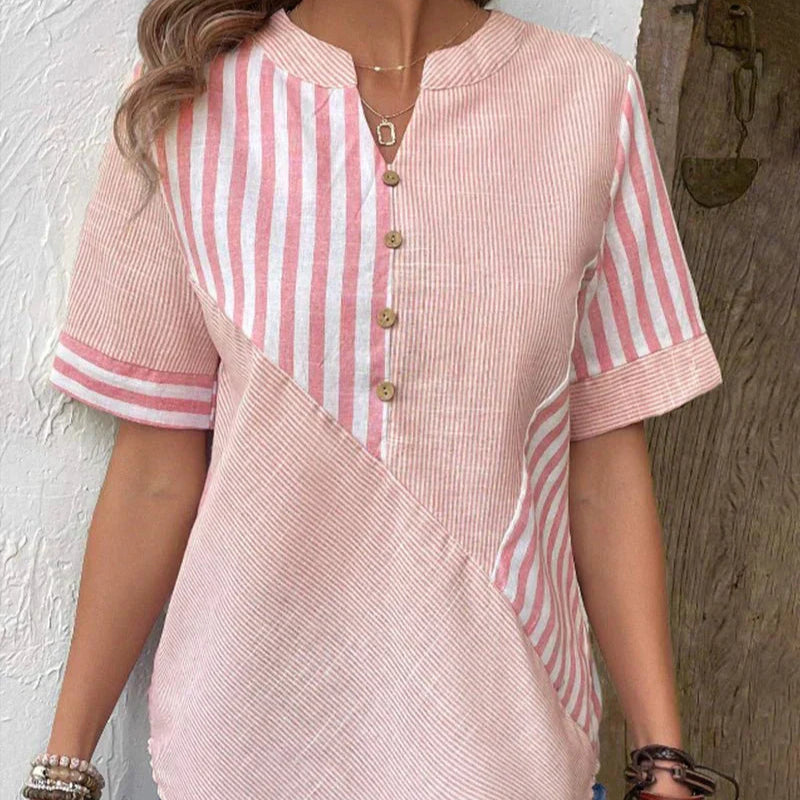 Damen - Bequeme Bluse - Weicher Stoff - Lockere Passform - Komfortable Mode für jeden Tag