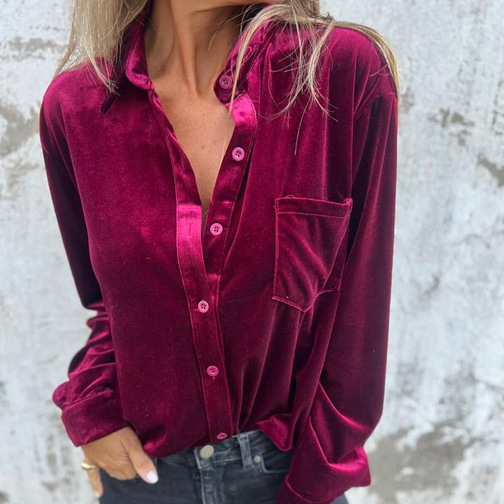 Damen - Trendige Freizeitjacke - Samt gefertigt - Stylisches Design - Perfekt für jeden Tag