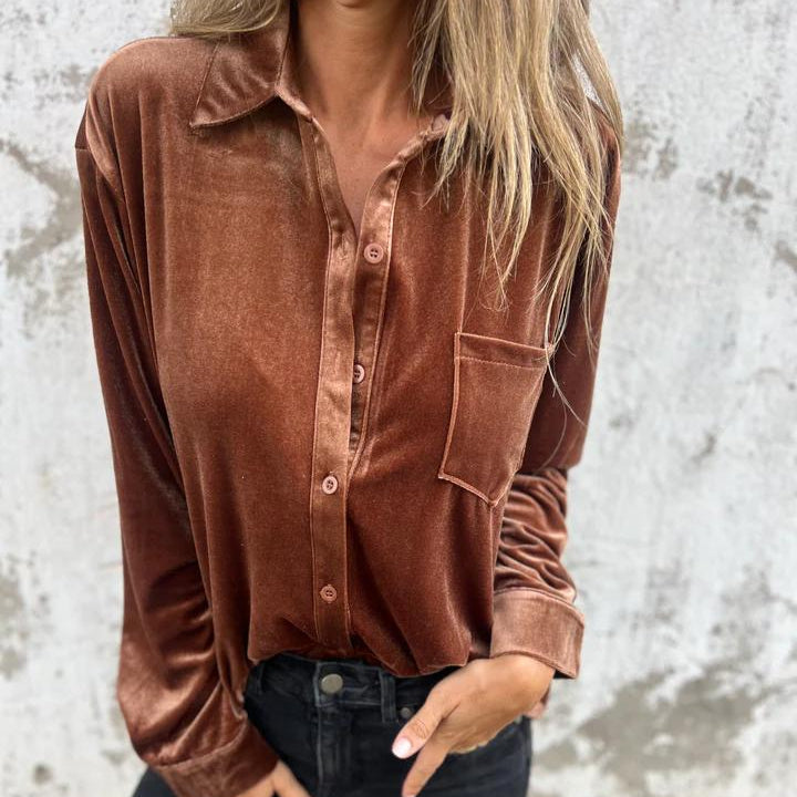 Damen - Trendige Freizeitjacke - Samt gefertigt - Stylisches Design - Perfekt für jeden Tag