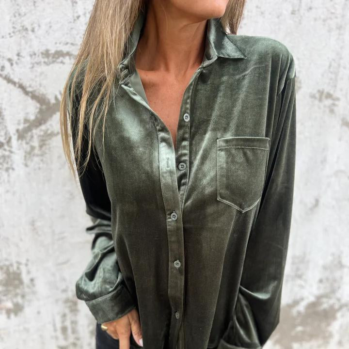 Damen - Trendige Freizeitjacke - Samt gefertigt - Stylisches Design - Perfekt für jeden Tag