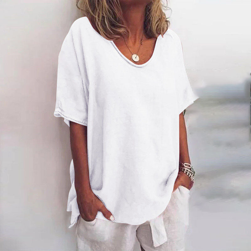 Damen - Lockere Bluse - Weicher Stoff - Bequemen Alltagsstil - Ideal für Jeden Tag