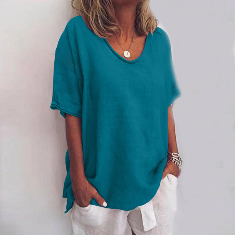 Damen - Lockere Bluse - Weicher Stoff - Bequemen Alltagsstil - Ideal für Jeden Tag