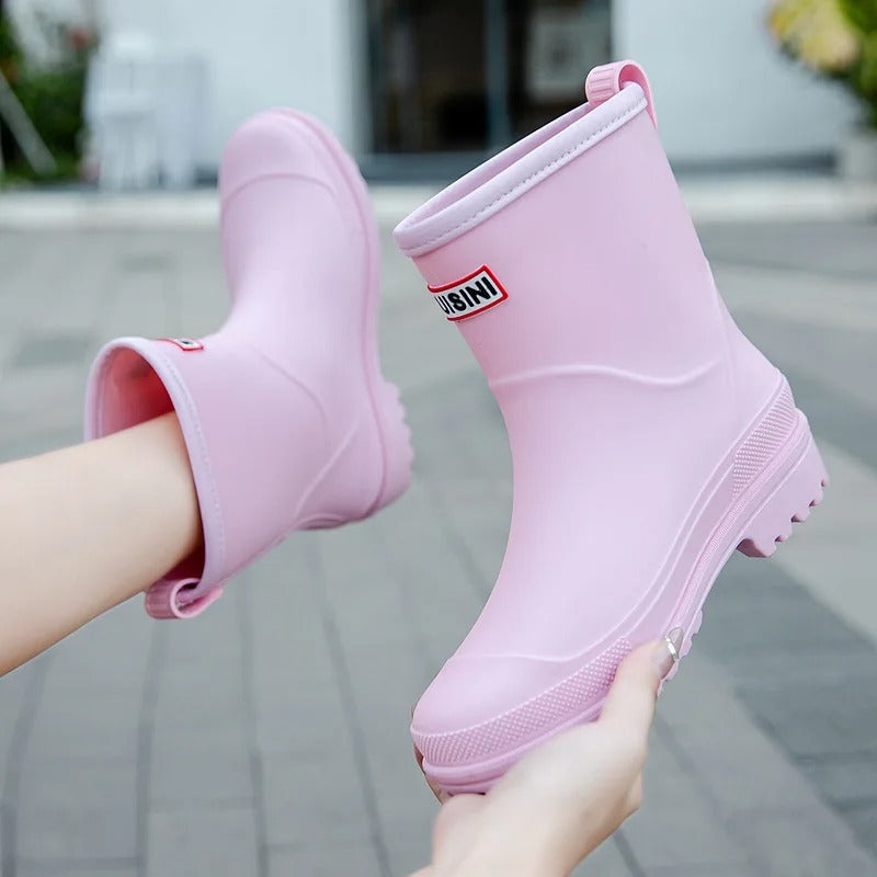 Damen - Wasserdichte Halbhohen Regenstiefel - Rutschfeste Sohle - Optimalen Halt - Perfekt für nasse Tage
