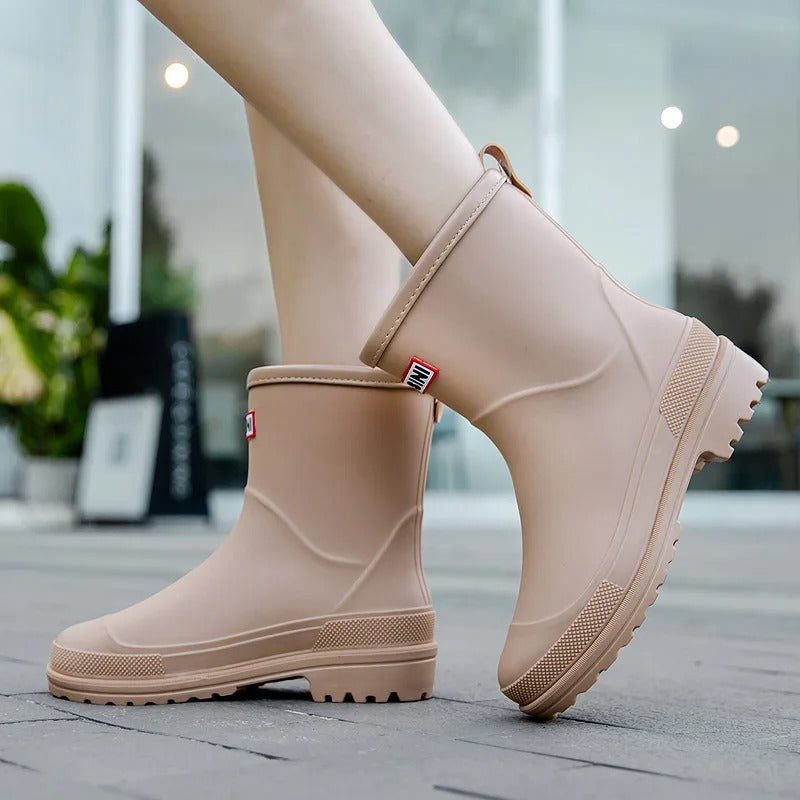 Damen - Wasserdichte Halbhohen Regenstiefel - Rutschfeste Sohle - Optimalen Halt - Perfekt für nasse Tage