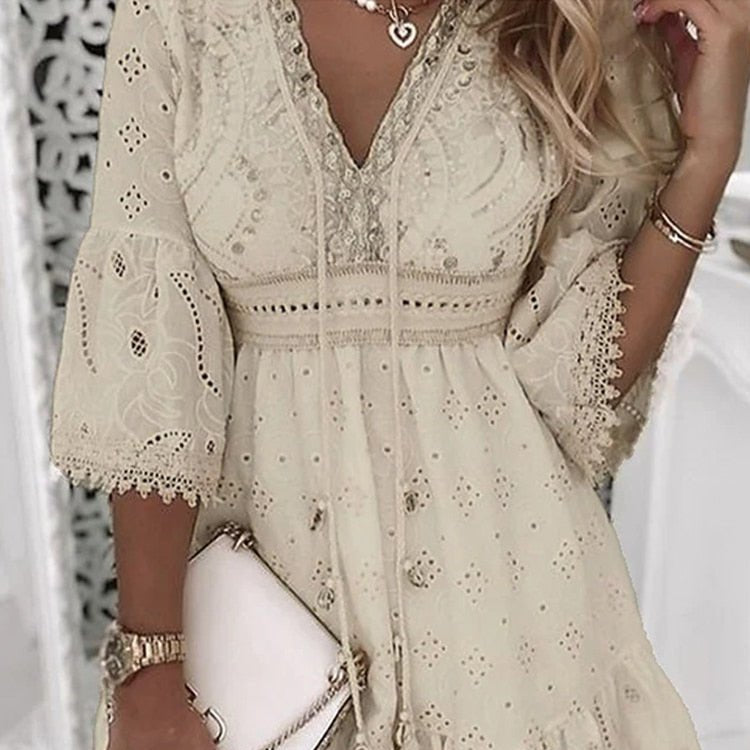 Damen - Midi-Kleid - atmungsaktive Stoffe - Leicht und bequem für den ganzen Tag - Perfekter Begleiter für jeden Anlass