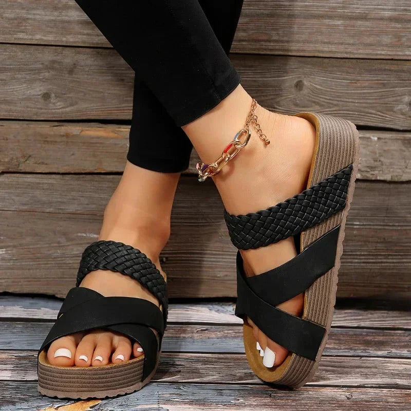 Damen - Bequeme Sandalen - Hochwertigen Materialien - Stylische, stützende Schuhe für den ganzen Tag