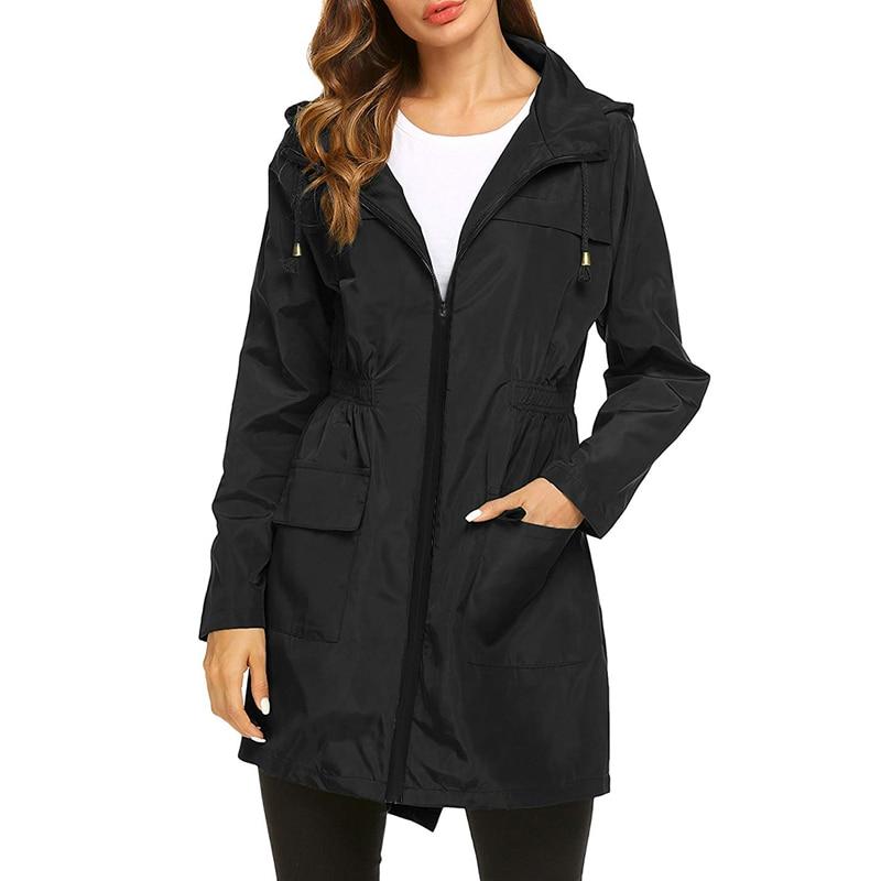 Damen - Windbreaker Jacke mit Kapuze - Wasserdicht & Atmungsaktiv - Ideal für Outdoor-Aktivitäten