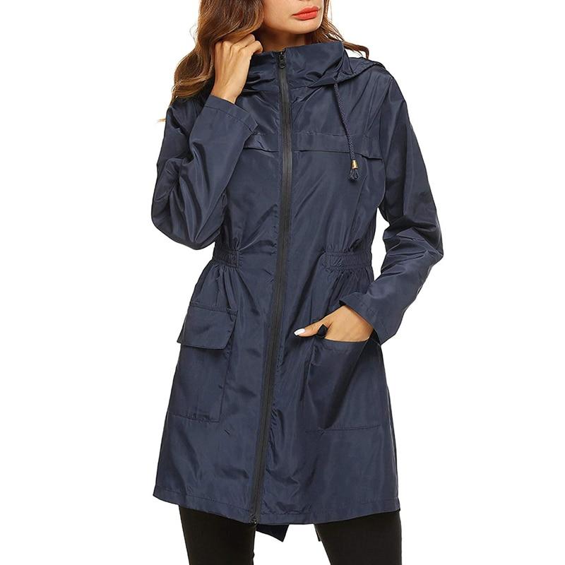 Damen - Windbreaker Jacke mit Kapuze - Wasserdicht & Atmungsaktiv - Ideal für Outdoor-Aktivitäten