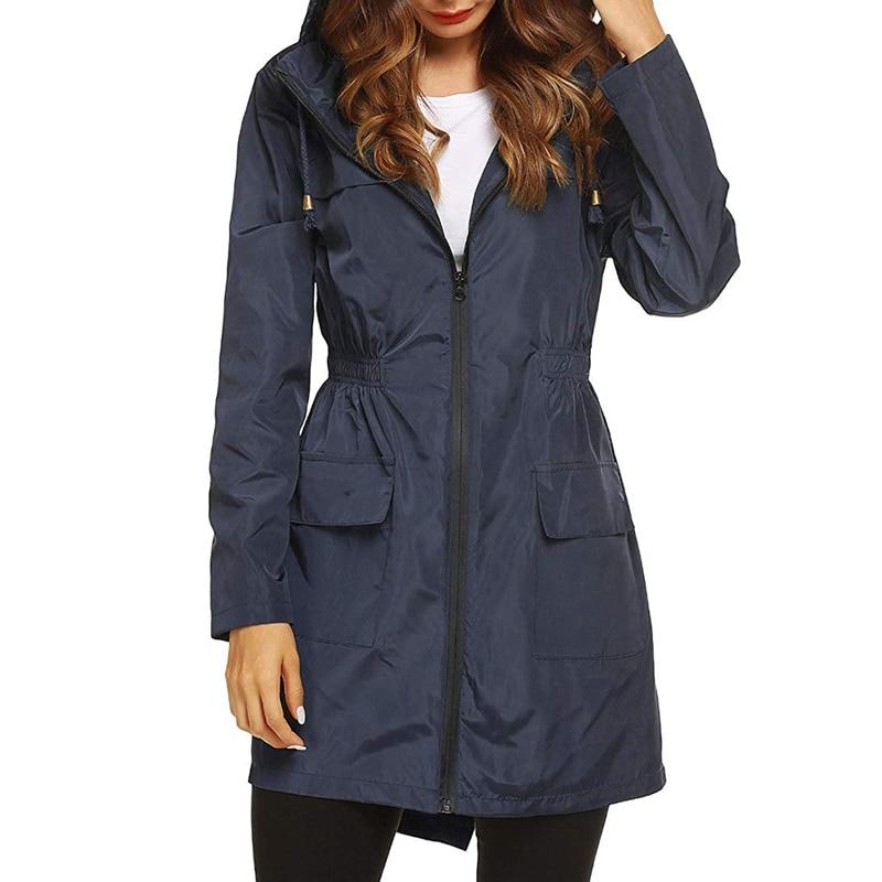 Damen - Windbreaker Jacke mit Kapuze - Wasserdicht & Atmungsaktiv - Ideal für Outdoor-Aktivitäten
