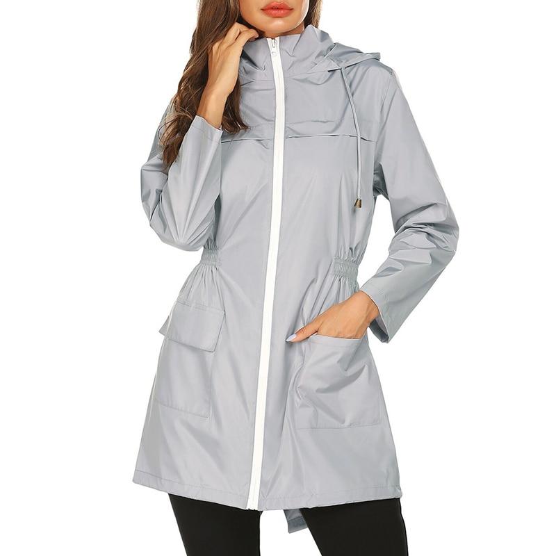 Damen - Windbreaker Jacke mit Kapuze - Wasserdicht & Atmungsaktiv - Ideal für Outdoor-Aktivitäten