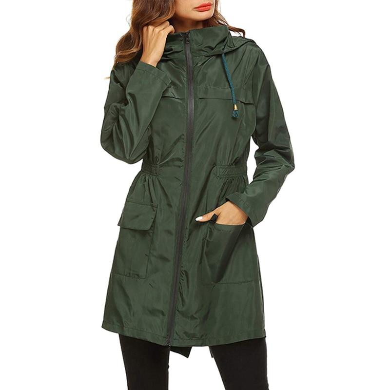 Damen - Windbreaker Jacke mit Kapuze - Wasserdicht & Atmungsaktiv - Ideal für Outdoor-Aktivitäten