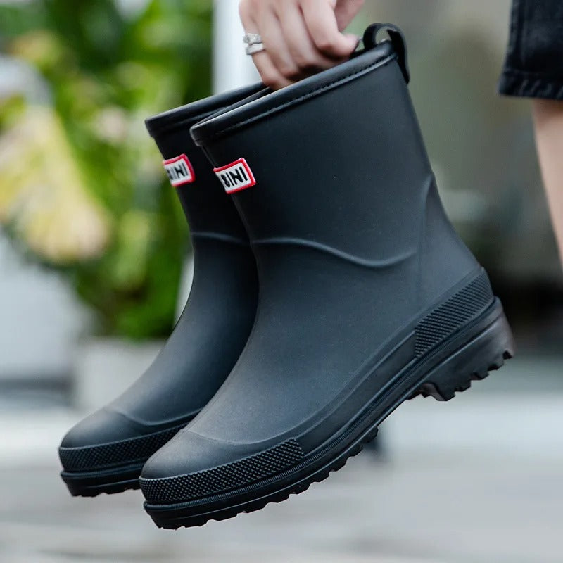 Damen - Wasserdichte Halbhohen Regenstiefel - Rutschfeste Sohle - Optimalen Halt - Perfekt für nasse Tage
