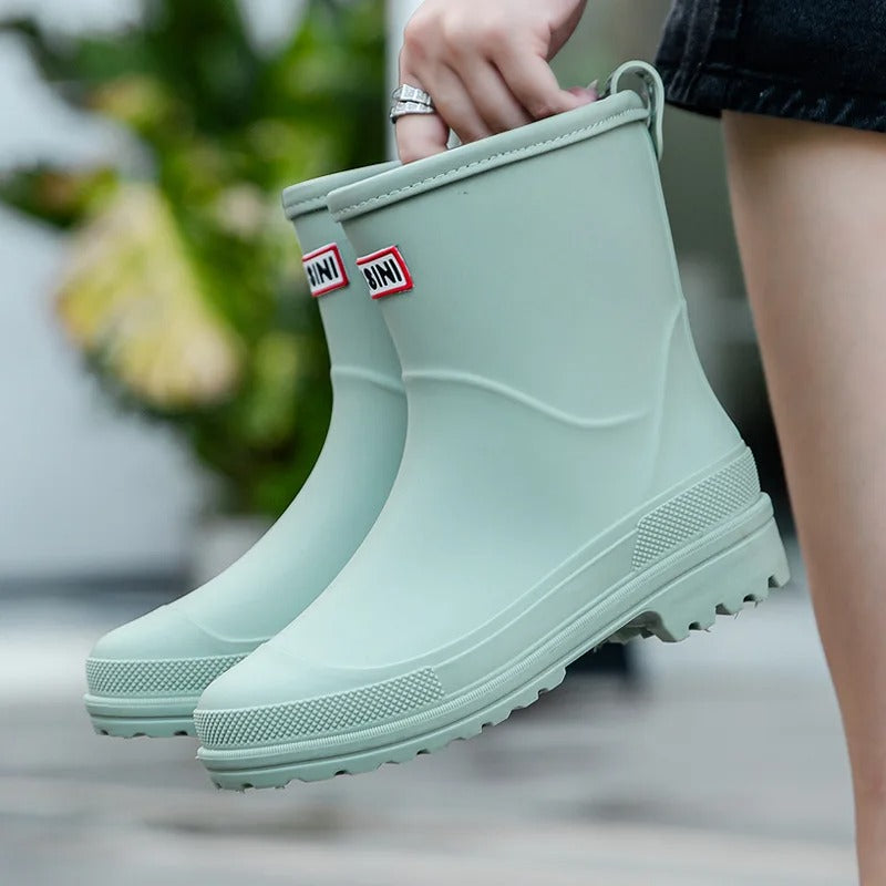 Damen - Wasserdichte Halbhohen Regenstiefel - Rutschfeste Sohle - Optimalen Halt - Perfekt für nasse Tage