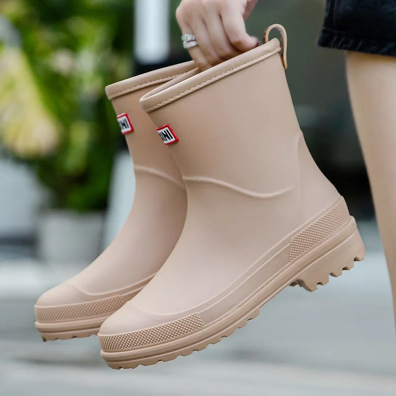 Damen - Wasserdichte Halbhohen Regenstiefel - Rutschfeste Sohle - Optimalen Halt - Perfekt für nasse Tage
